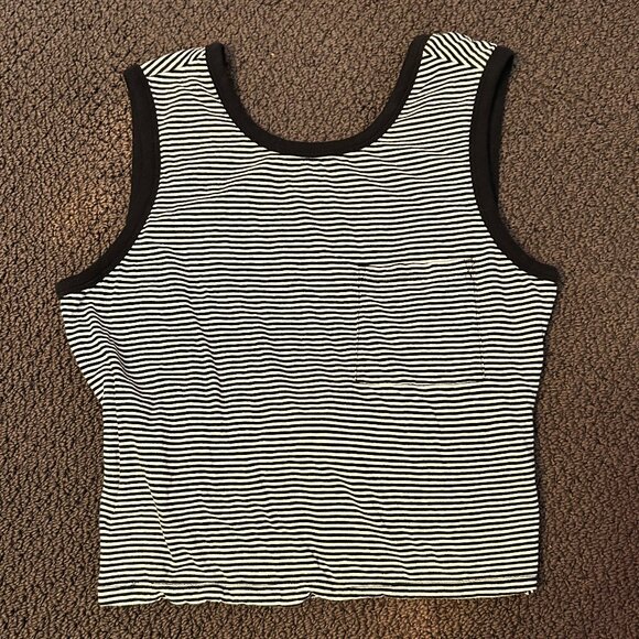 Alexander Wang Striped Low Back Twist Tank - SZ L - Picture 2 of 5